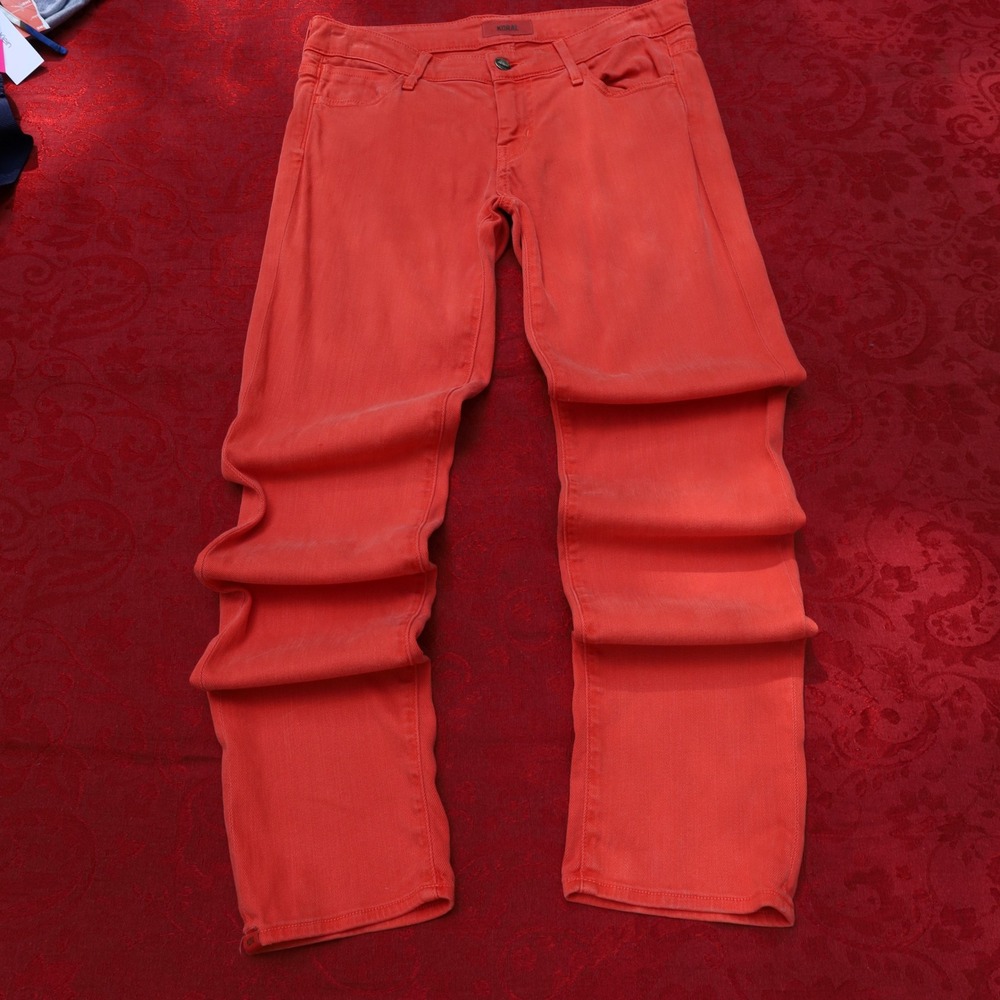Koral Skinny Jeans Womens 26 Red Good Stretch Lyocell Blend Made in USA